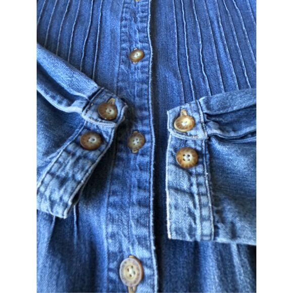 Vintage L.L Bean 100% Cotton Cottage Core Button Front Denim Dress - Picture 6 of 11